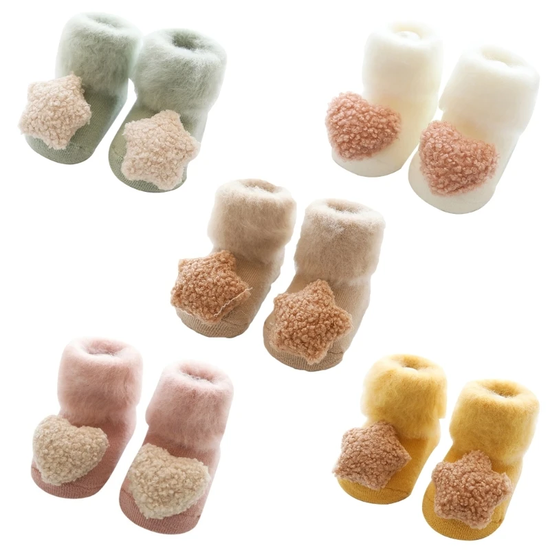 

F62D Toddler Socks Baby Boy Infants Socks Multi-Color Star Thicken Socks