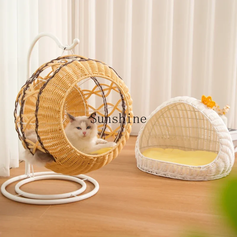 Summer rattan cat litter universal all seasons washable puppy litter semi-closed pet litter