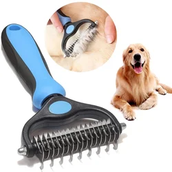 Profissional Pet Deshedding escova, removedor de cabelo do cão, pele nó cortador, cachorro gato pente escovas, cães grooming derramamento suprimentos