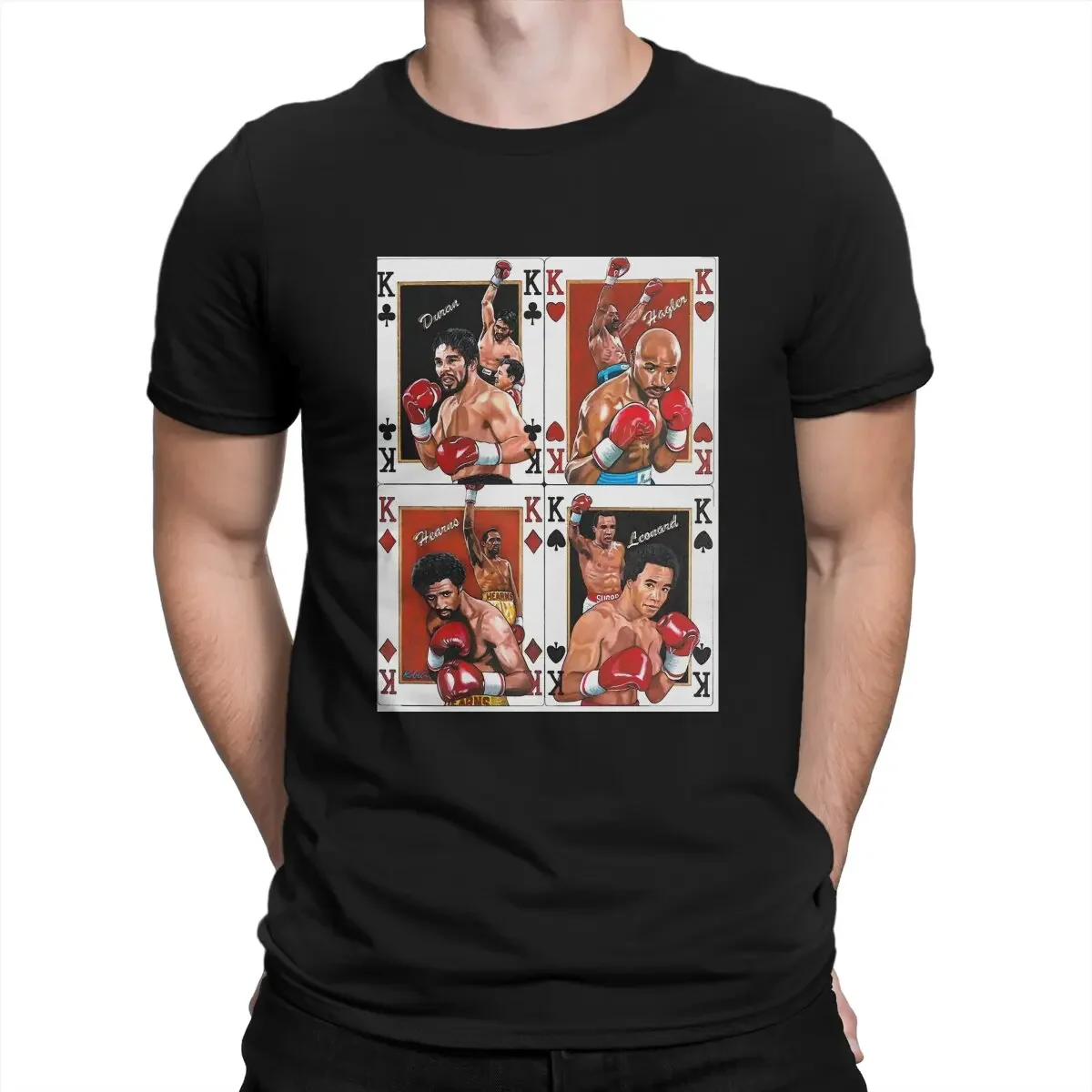 Men American Middleweight Boxer Cotton Tees Crew Neck Short Sleeve T Shirts Four Kings Duran Hagler Hearns Leonard T-Shirts tops