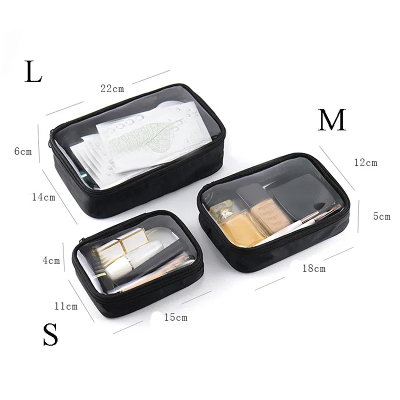 Transparent PVC Cosmetic Bag for Women Waterproof Clear Makeup Bags Beauty Case Make Up Organizer Storage Bath Toiletry Wash Bag