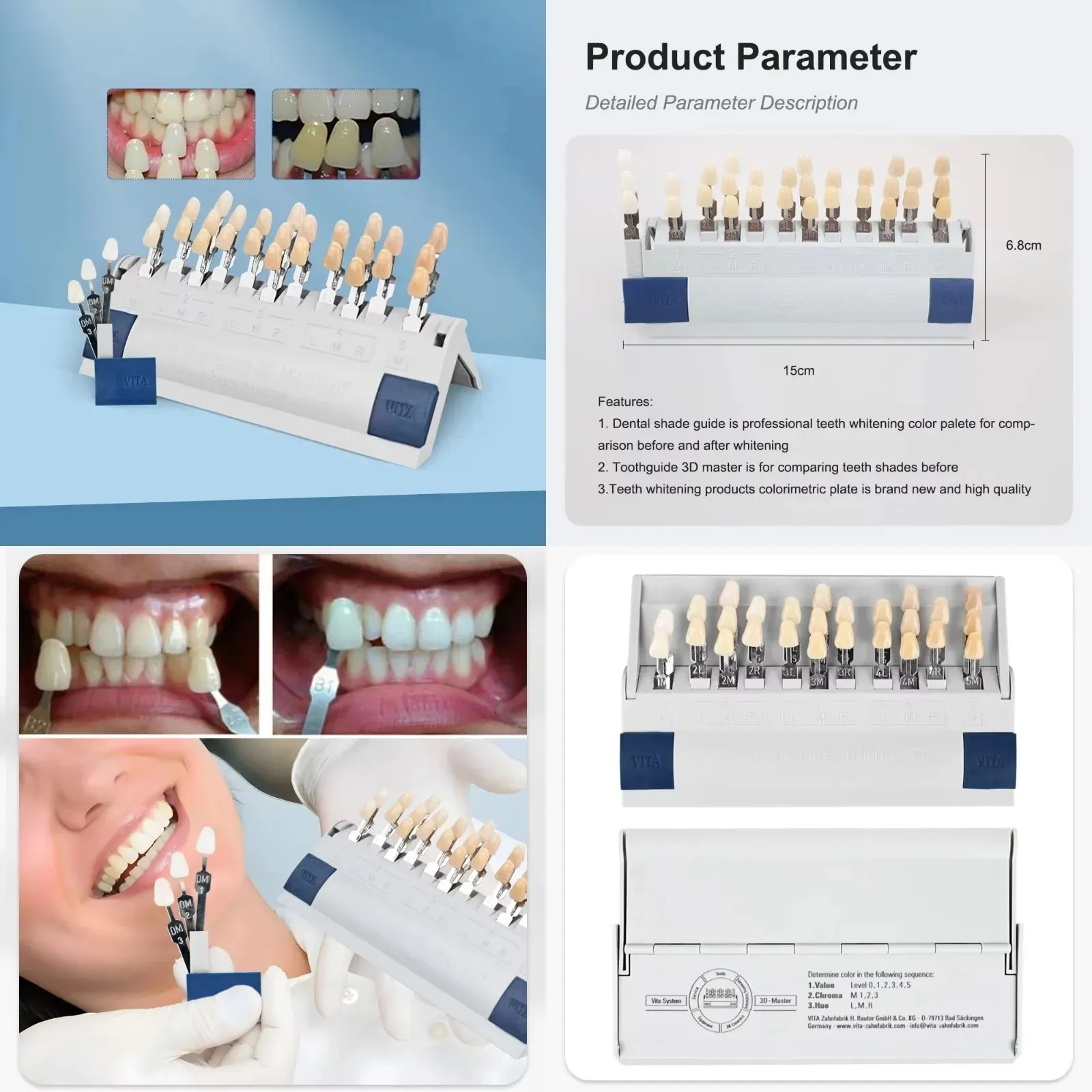 Premium Vita 3D Master Lab Bleach Shade Guide 29 Colors Teeth Whitening Comparing Toothguide Lab Colorimetric Plate