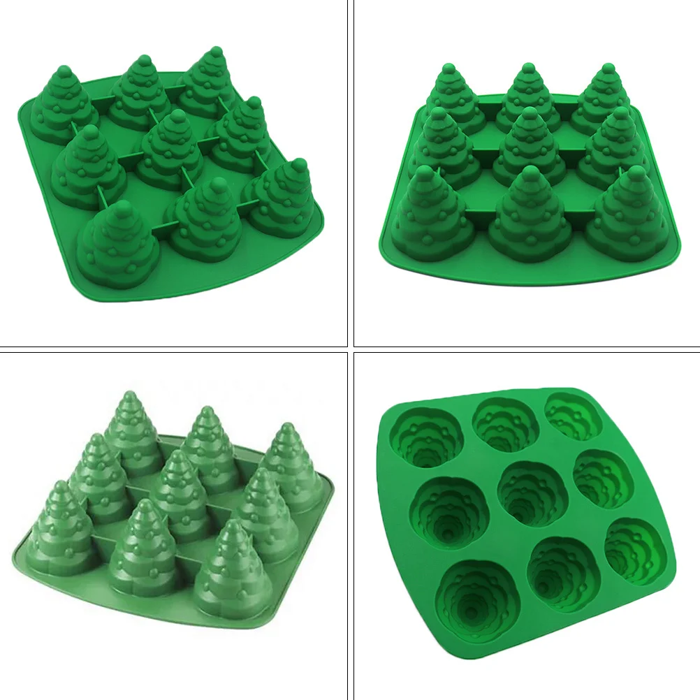 1 قطعة سيليكون شجرة عيد الميلاد قالب ثلاثية الأبعاد غير عصا الخبز أداة Diy بها بنفسك كعكة الحلوى هلام الشوكولاته الحلوى هدية الكريسماس البسكويت