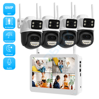 ANBIUX Outdoor 6MP HD Wireless Dual Lens PTZ WiFi IP Home Security Camera System 8CH NVR H.265 Video Surveillance Set CCTV Kit