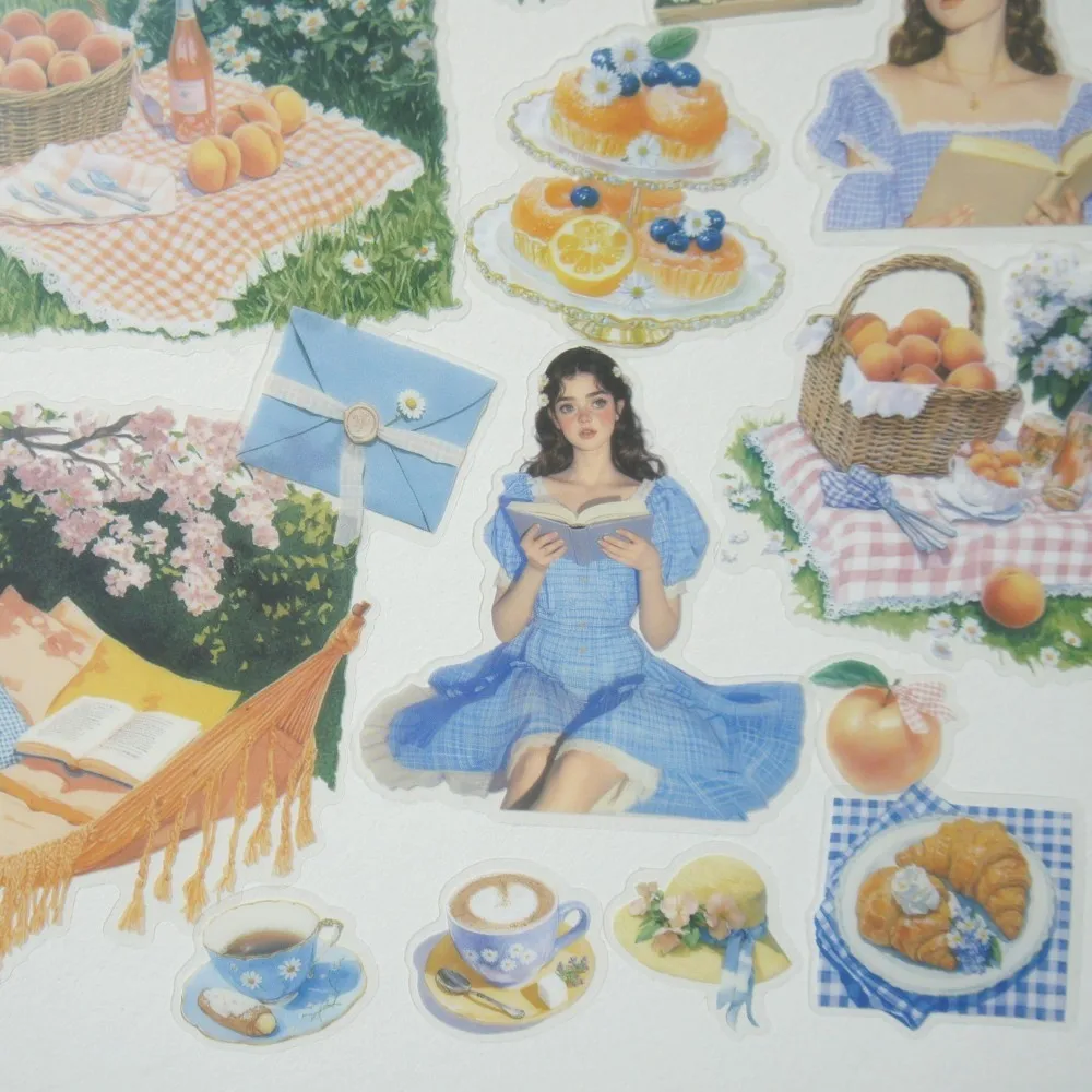 

22pcs Romantic Love Story Illustration Style PVC Sticker Scrapbooking DIY Gift Packing Decoration Tag