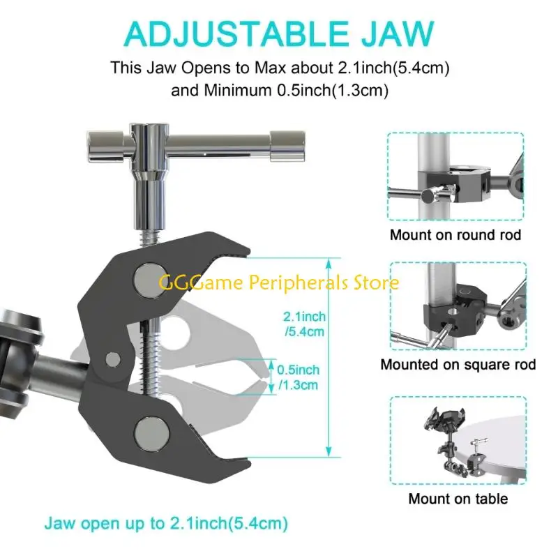 

U55B Multipurpose Adjustable Phone Clamp Holder Support Stand for Gym Bikes Indoor Furniture Providing Anti Shock Stability