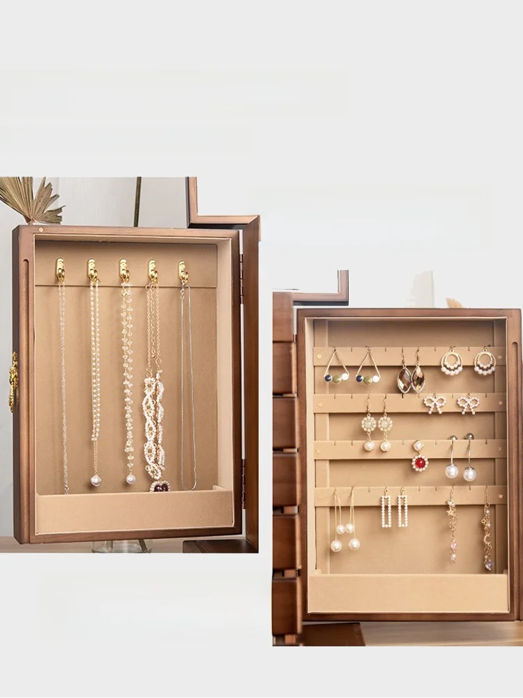 

Новый свадебный подарок, большая деревянная шкатулка для драгоценностей Capaci с ло для нейлоновых сережек, аксессуаров для рук, для хранения, элитный Ele