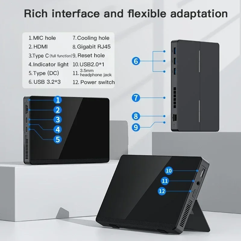 S7 ANB09 7 "الكمبيوتر المحمول Alder Lake N200 / Core i3-N305 يفوز 11 16GB DDR5 M.2 2242 SSD شاشة تعمل باللمس اللوحي WiFi6 BT5.2