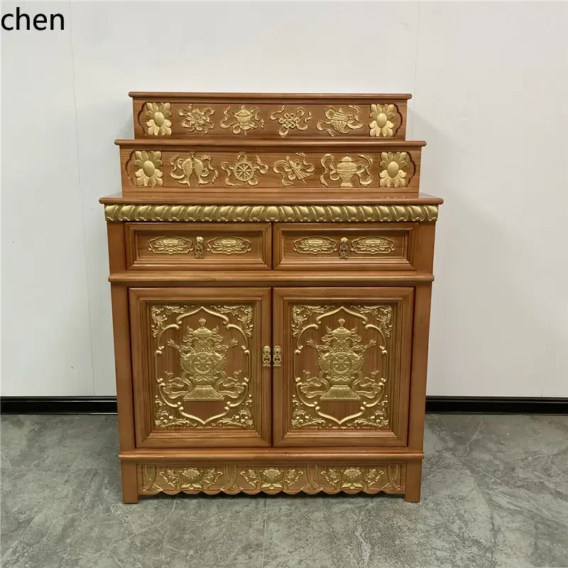 b6-21  buddhist hall chinoiserie guanyin god of wealth tibetan three-layer temple incense cabinet modern buddhist niche