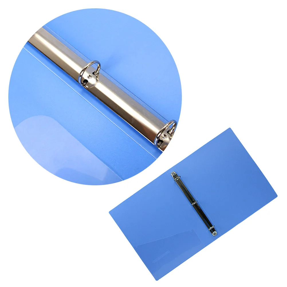 

3-Hole Plastic File Folder Office Document Organizer Lever Arch Holder for Use Non-Deform Blue