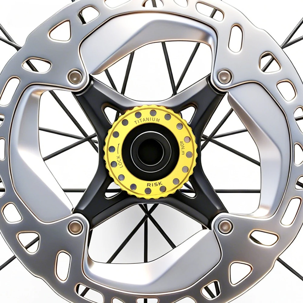 Bicycle Titanium Alloy Center Lock Cover for Road Bike Internal & External Disc Brake Rotor Lock Cap Hub Installation Cap
