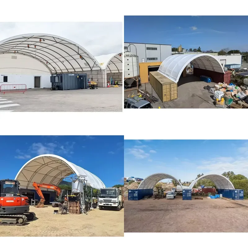 New Steel Frame Container Tent Canopy Garages Carports Canopies Product 20Ft 40Ft Container Tent Dome