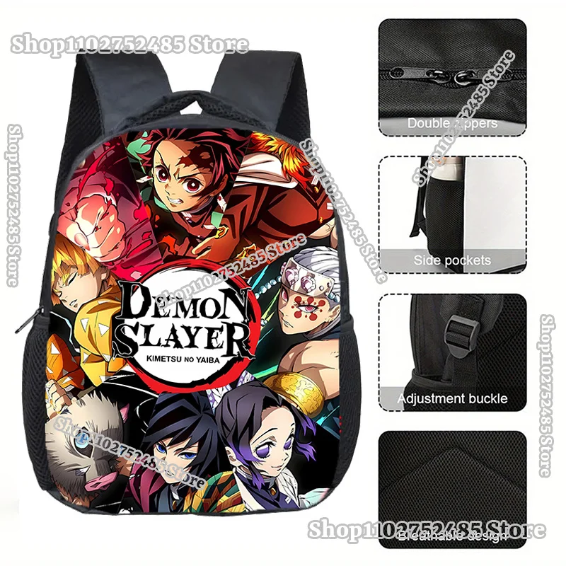Anime Demon Slayers Backpack Game Cartoon Tanjiro Nezuko Print Schoolbag Student Bookbag Back To School Bags Christmas Gifts view 5