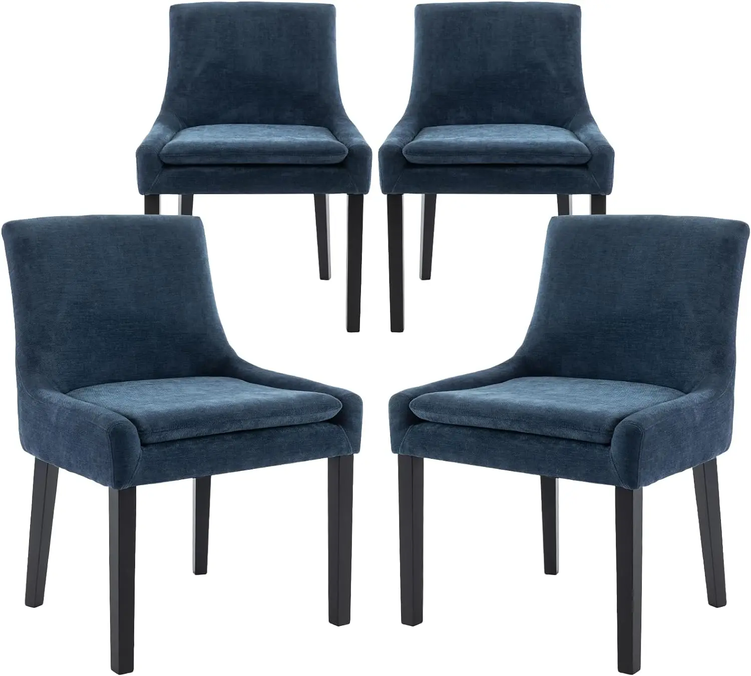 

Стулья для отдыха из мягкой ткани с акцентом на боку со средней спинкой и деревянными ножками для гостиной/столовой/спальни/гостевой комнаты-голубые