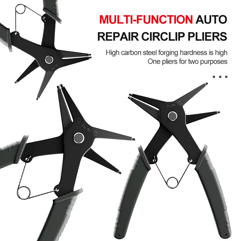 Circlip Pliers 2 in 1 Internal and External Dual Purpose Pliers External Spring Pliers Large Retaining Ring Removal Tool 1pc