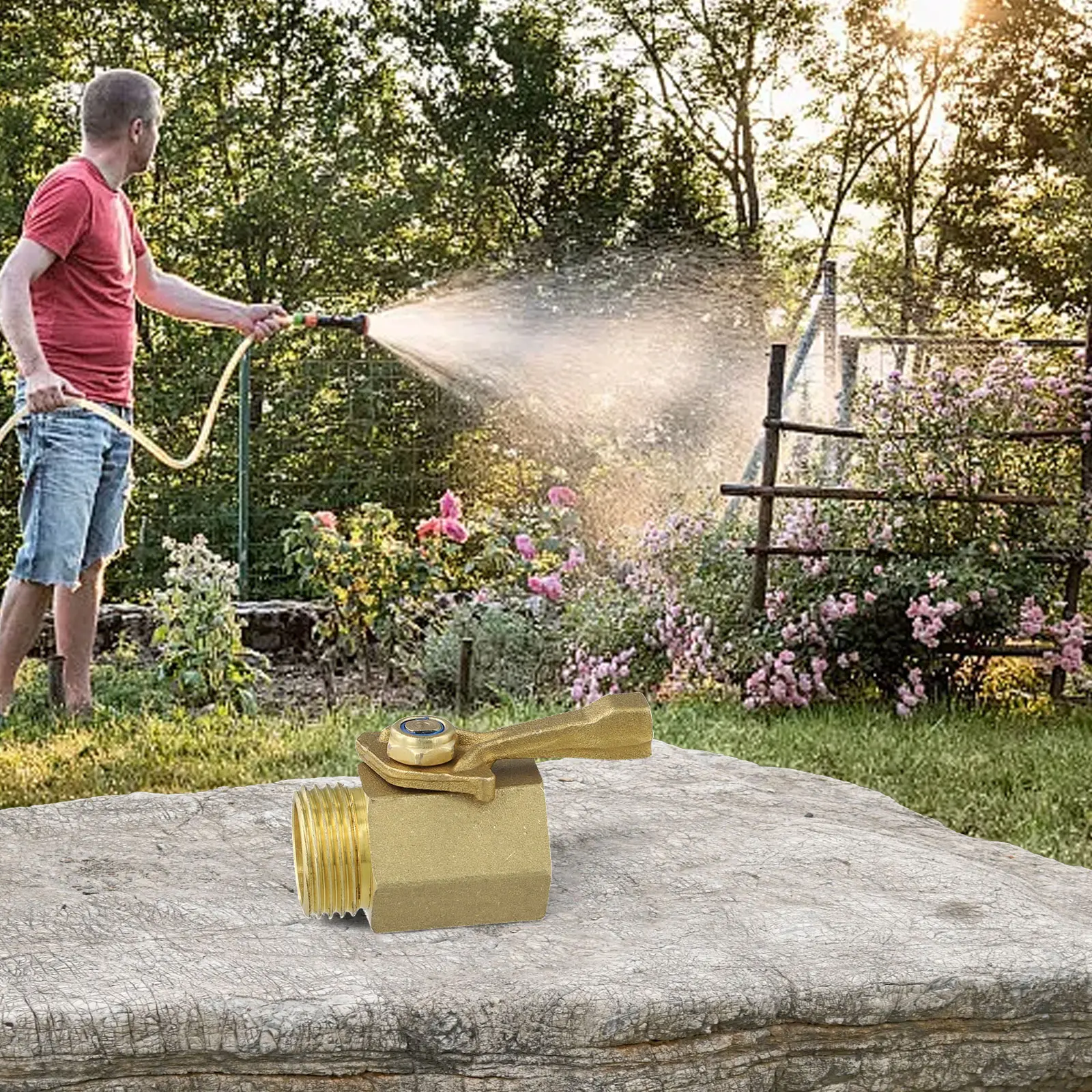 Robust 34 Inch Brass Shutoff Valve Solution for Garden Hoses with Enhanced Grip Handle and Leak Prevention Features