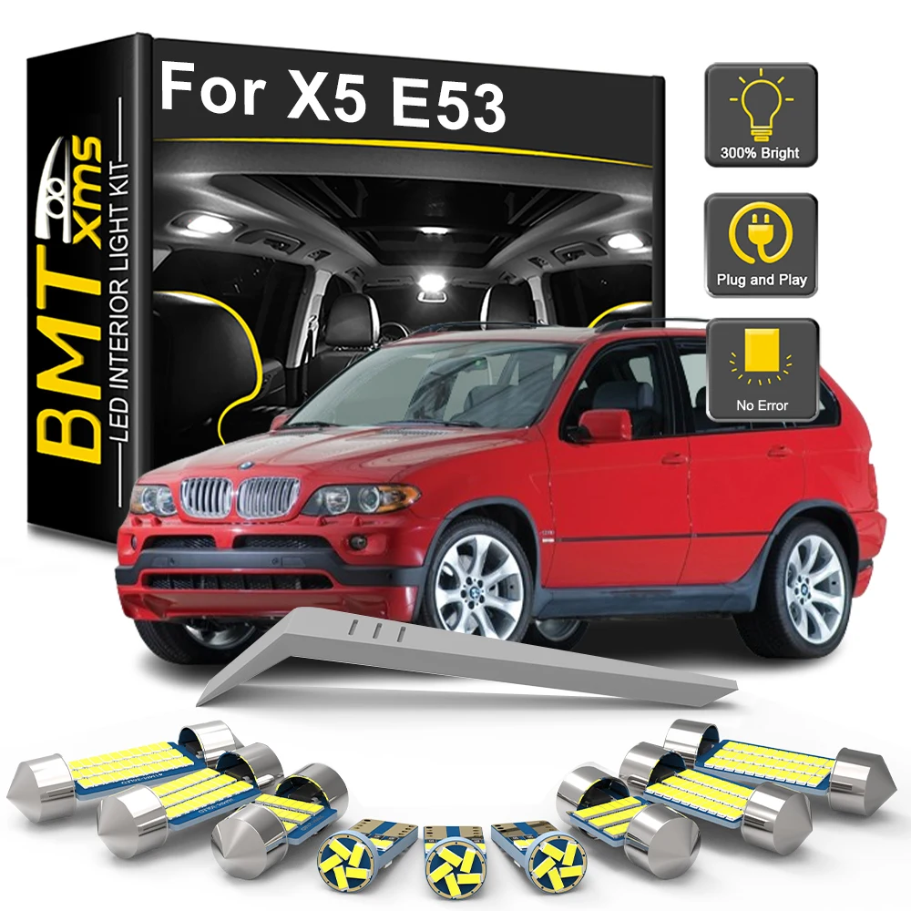 

BMTxms 22Pcs Canbus Light For BMW X5 E53 2000 2001 2002 2003 2004 2005 2006 Car LED Interior License Plate Bulb Accessories