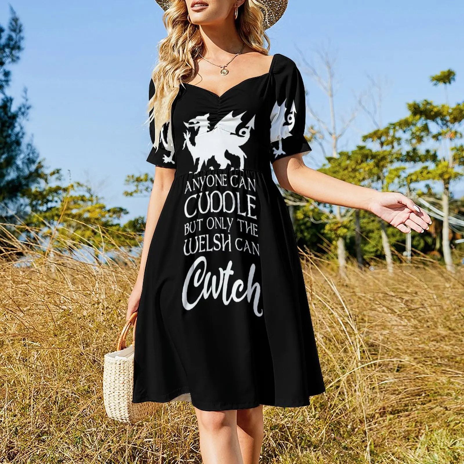 Anyone Can Cuddle But Only The Welsh Can Cwtch I Love Wales Short-Sleeved Dress ceremony dresses dress