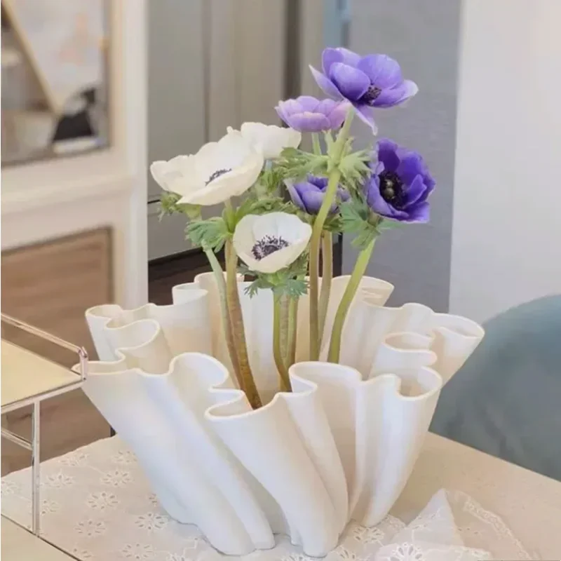 

3D Printed Ceramic Vase, Nordic Home Design, Flower Pot, Living Room and Dining Table Decoration, Flower Arrangement Container