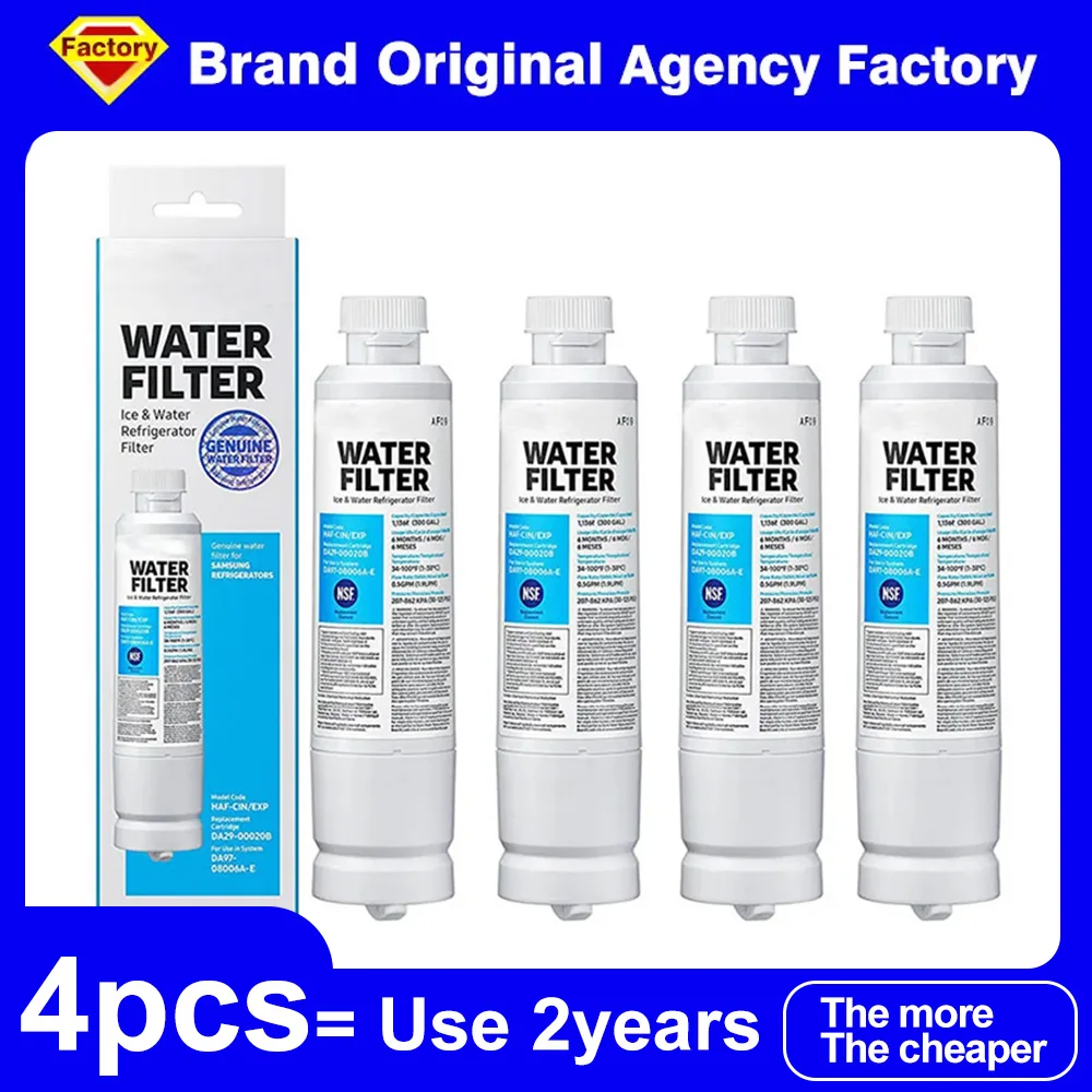 NSF Certified Brand Genuine DA29-00020A/B Refrigerator Water Filter for HAF-CIN/EXP, RF28HFEDBSR, RF263BEAESR, RF263TEAESG