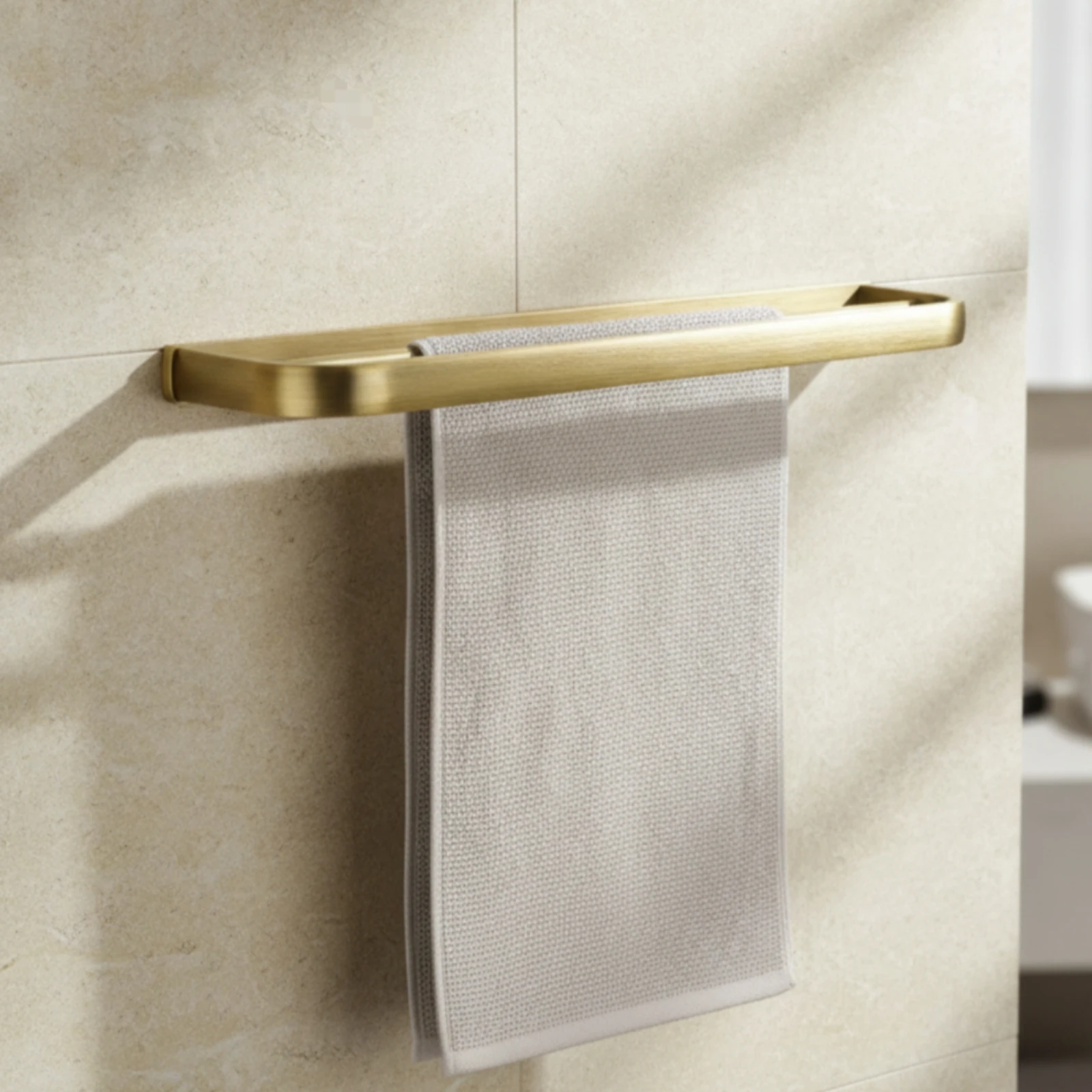 Double Towel Rack Space Saving Towel Rack with Double Rods Hardware Sturdy Heavy Duty for Homeowners, Bathroom, Restroom