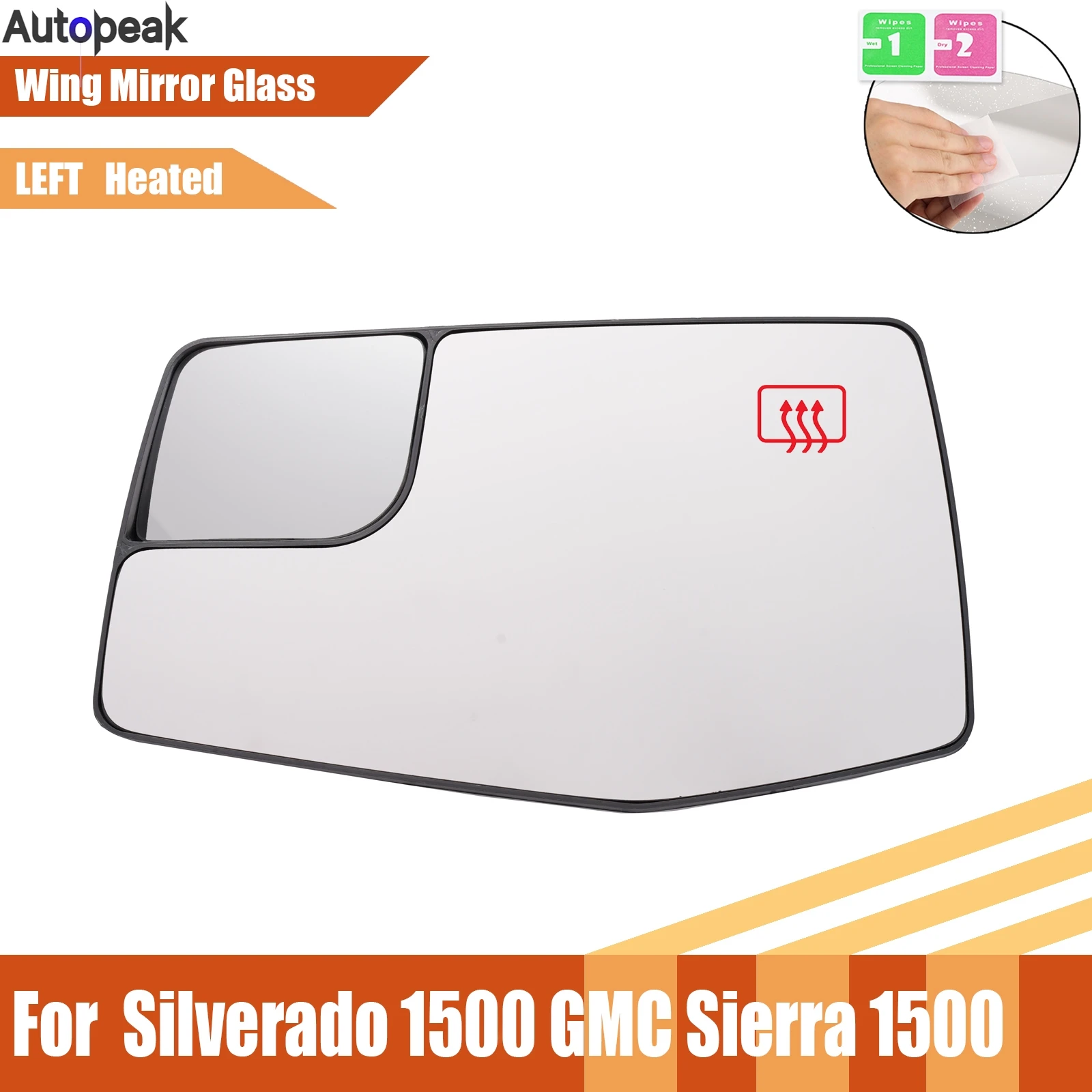 

Left Side Wing Rear Mirror Glass For GMC Chevrolet Silverado 1500 2500 HD 3500 HD Sierra 1500 2019 2020 2021 2022 2023 Heated