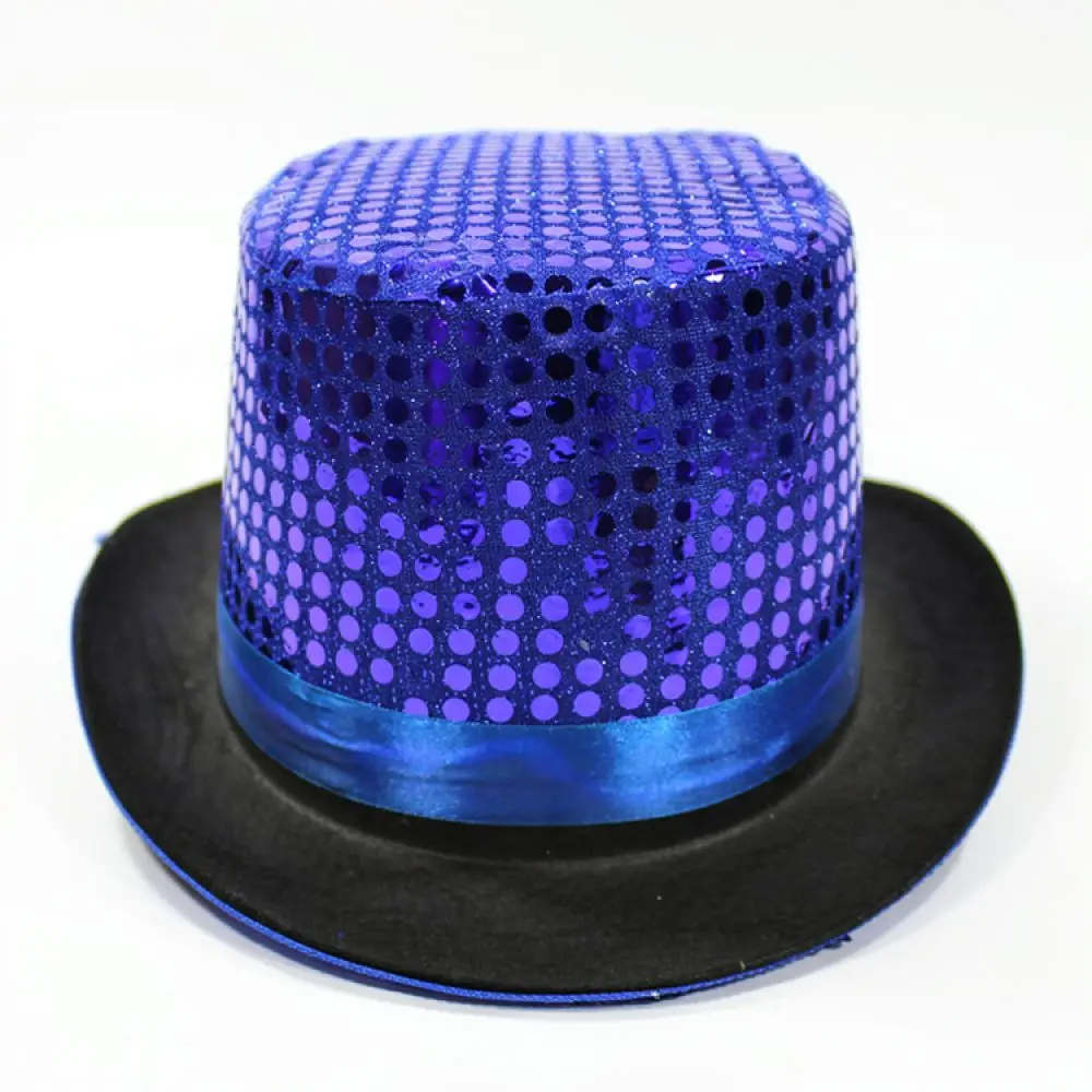 Eye Catching Sequined Fedora Hat For Dance Performance Jazz Cap Costume Accessory For Halloween Christmas Party