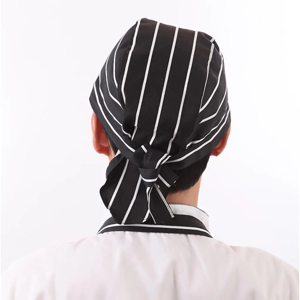Chapeau de cuisine respirant pour chefs de restauration Skull avec sangle réglable, taille (6 couleurs), noir et blanc, comme décrit