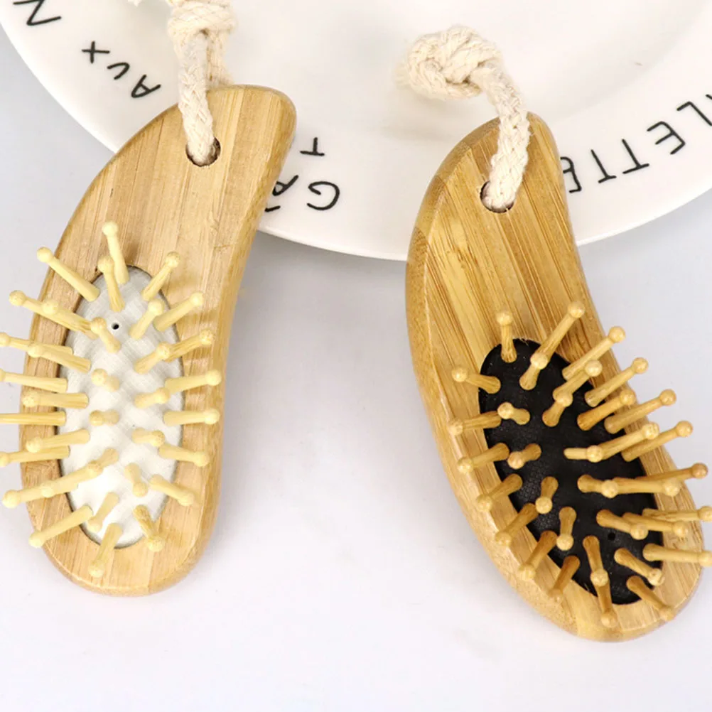 

2 шт. расческа с подушкой безопасности, портативные расчески для волос, гладкие круглые зубцы для массажа волос и укладки, прочное и практичное использование