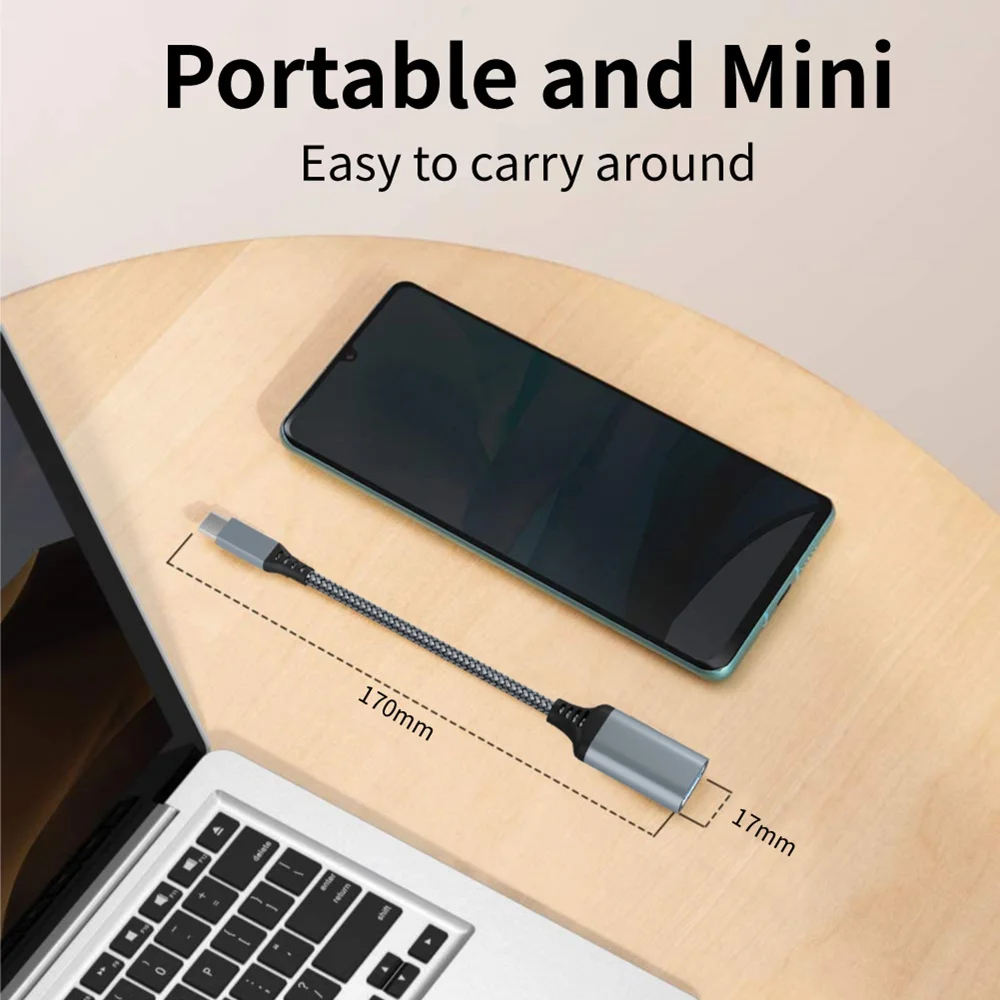 0.2m USB-A Female To Type C Male OTG Cable 5Gbps USB 3.0 Type C Adapter Mini Cable Wire Cord For Macbook Samsung Huawei Xiaomi