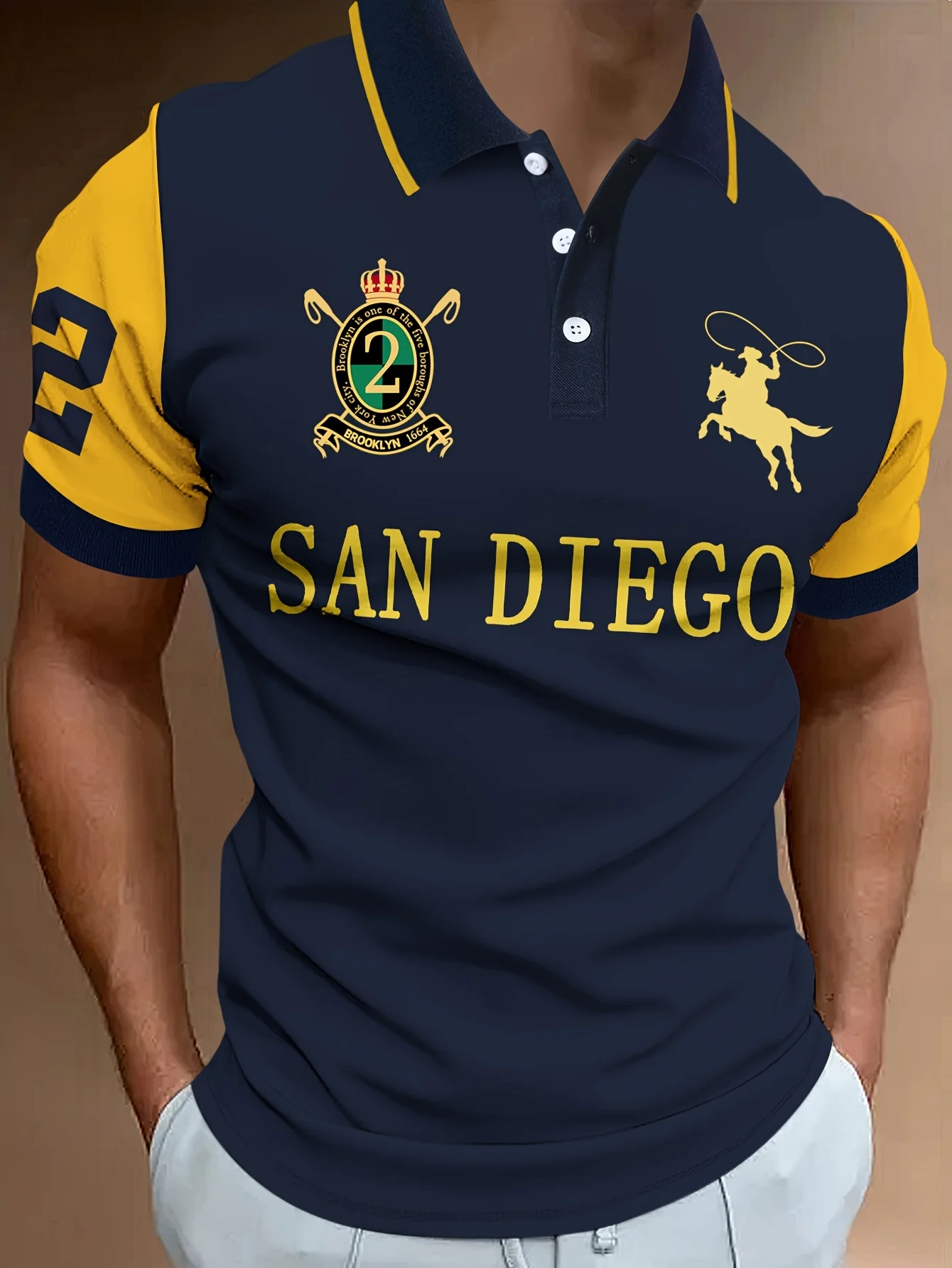 

The Men's San Diego Golf Club Short-sleeved Polo Shirt Is Suitable for Outdoor Activities and Features A Casual Golf Style