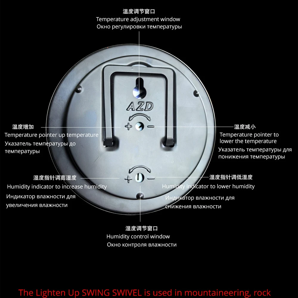 Mechanisches Thermometer-Hygrometer mit Metallgehäuse, keine Batterie erforderlich, Temperatur- und Feuchtigkeitsmesser für Innenräume, Badezimmer, Sauna & Dampfbad – Detail 22