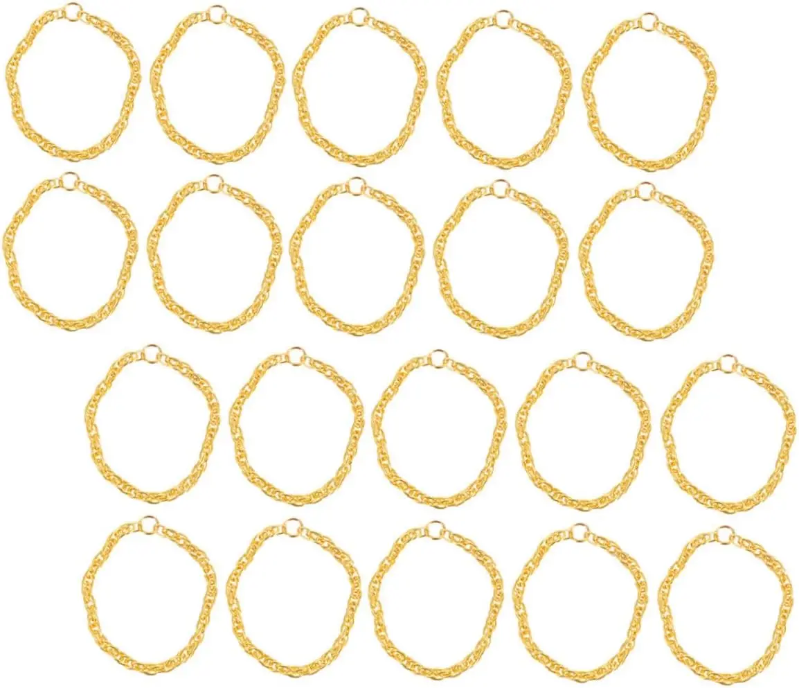 

10/20/40 Doll Mini Gold Necklaces Chains Doll Dress Up Necklace Chains Golden Chains for DIY Doll Decor Photo Props Dollhouse