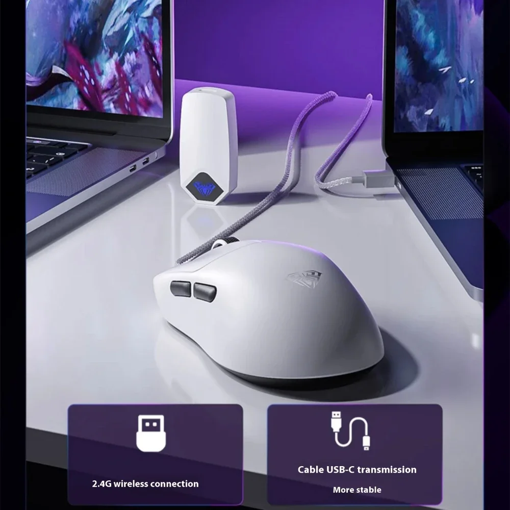 ماوس ألعاب Aula SC800 37g 8K Paw3395 مستشعر خفيف الوزن للغاية 2.4g ماوس لاسلكي مخصص ملحقات ألعاب الرياضة الإلكترونية هدية