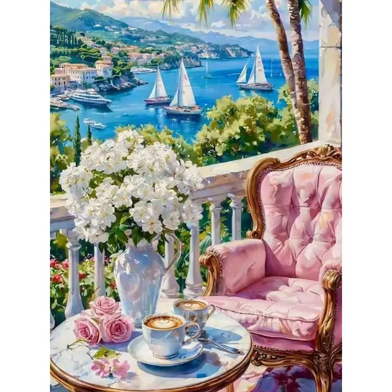 

GATYZTORY Viewing Platform Paint By Numbers Handicraft Art Markers By Numbers Scenery Interior Home Decor Diy Making Kits