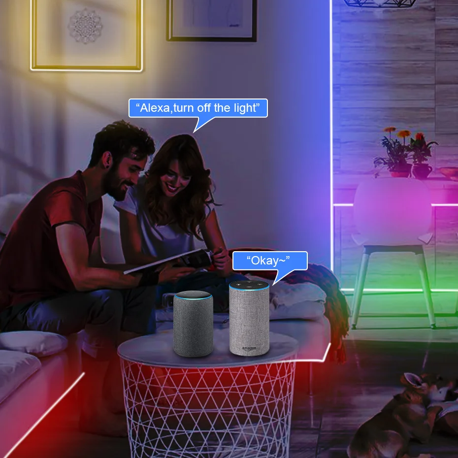 220V LED Strip Light 2835 120LEDs/m Dimmable Flexible Outdoor Waterproof LED Tape Smart Life APP Bluetooth Alexa Voice Control