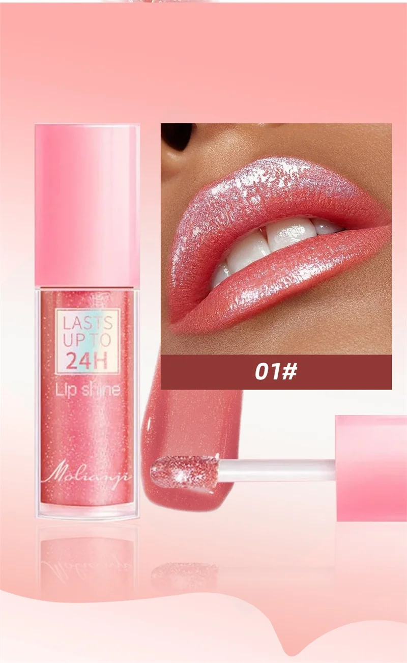 3 Farben Fließender Glitzer-Lipgloss Feuchtigkeitsspendender Diamant-Schimmer Lip Glaze Funkelnder Glitzer Flüssiger Lippenstift Perl-Lippentinte – Detail 9