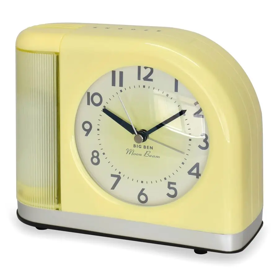 Reloj Despertador Analógico de Cuarzo Big Ben Moon Beam Amarillo con USB 44000Y