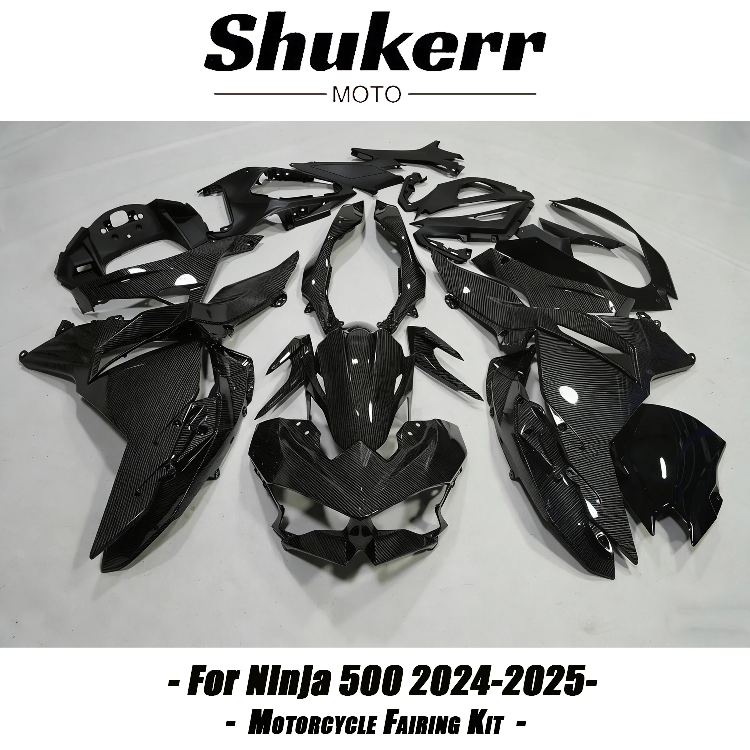 

Fit for Kawasaki Ninja 500 Ex500 2024 2025 Krt Carbon Fiber Black Motorcycle Plastics Fairing Injection Mold Bodywork Panel Kit