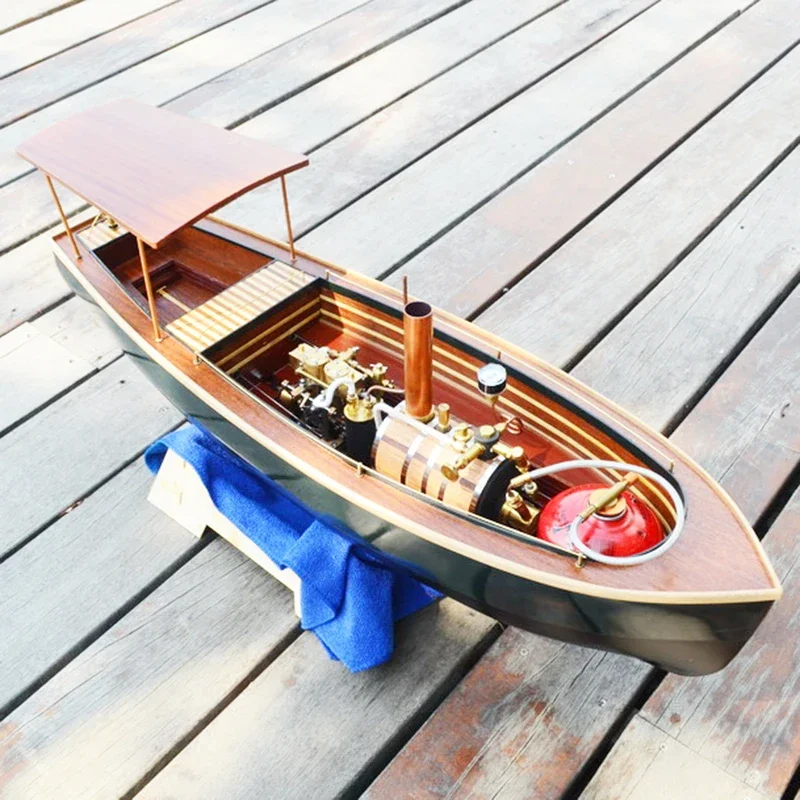 Ship Model 1/50 Steam-powered Ship High-strength Fiberglass Hull Wooden Deck Civilian Yacht with Power Supply Finished Product