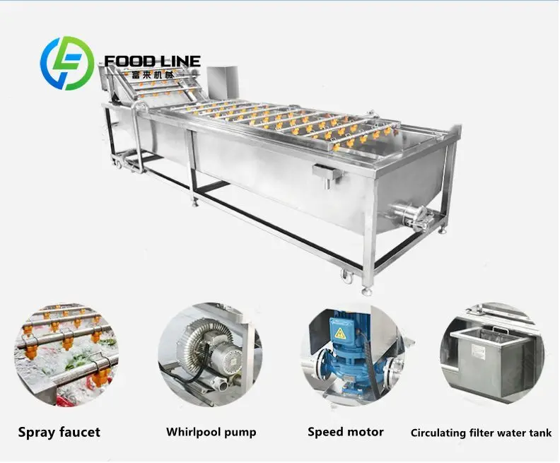Bubble Vegetable Washer Stable Constant Water Circulation Eliminates Local Dirty Water Accumulation Inside The Washing Tank