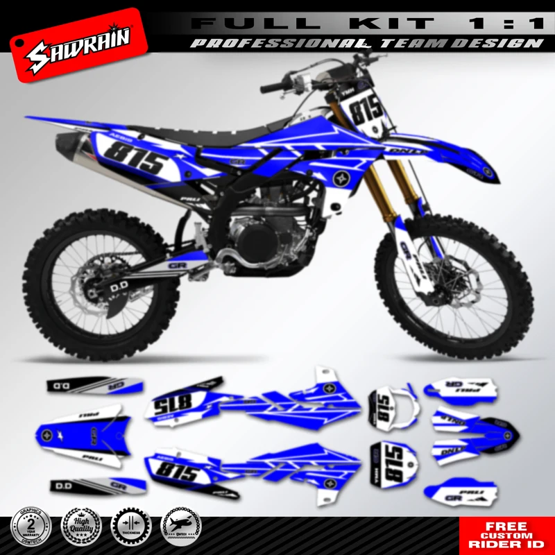 Sawrain Customized Motorcycle Sticker Graphics Decals for Yamaha YZ450F YZF 450 2018-2022 YZ250F YZF250 2019 2020 2021 2022 2023