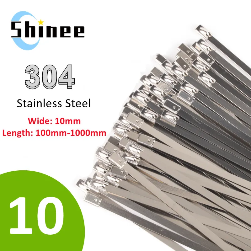 10 20 50 100 200 Pcs 10mm 0.39 inch 304 Stainless steel cable twist tie lock metal zip wrap coated metal detectable cable tie