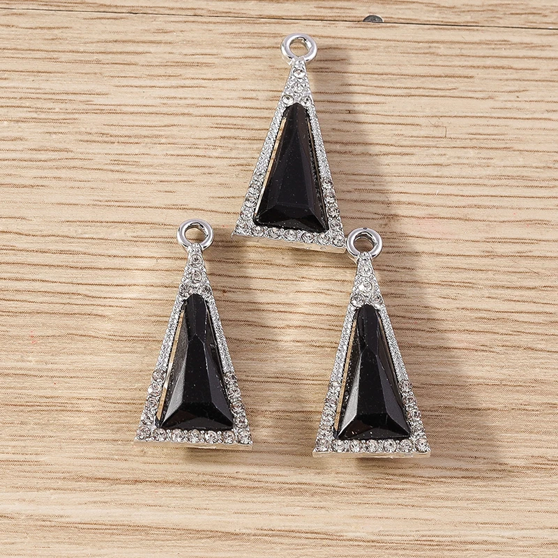10 stücke 12x28mm elegante Kristall Dreieck Charms Anhänger für Schmuck machen Tropfen Ohrringe Halskette Armbänder DIY Handwerk liefert – Detail 14