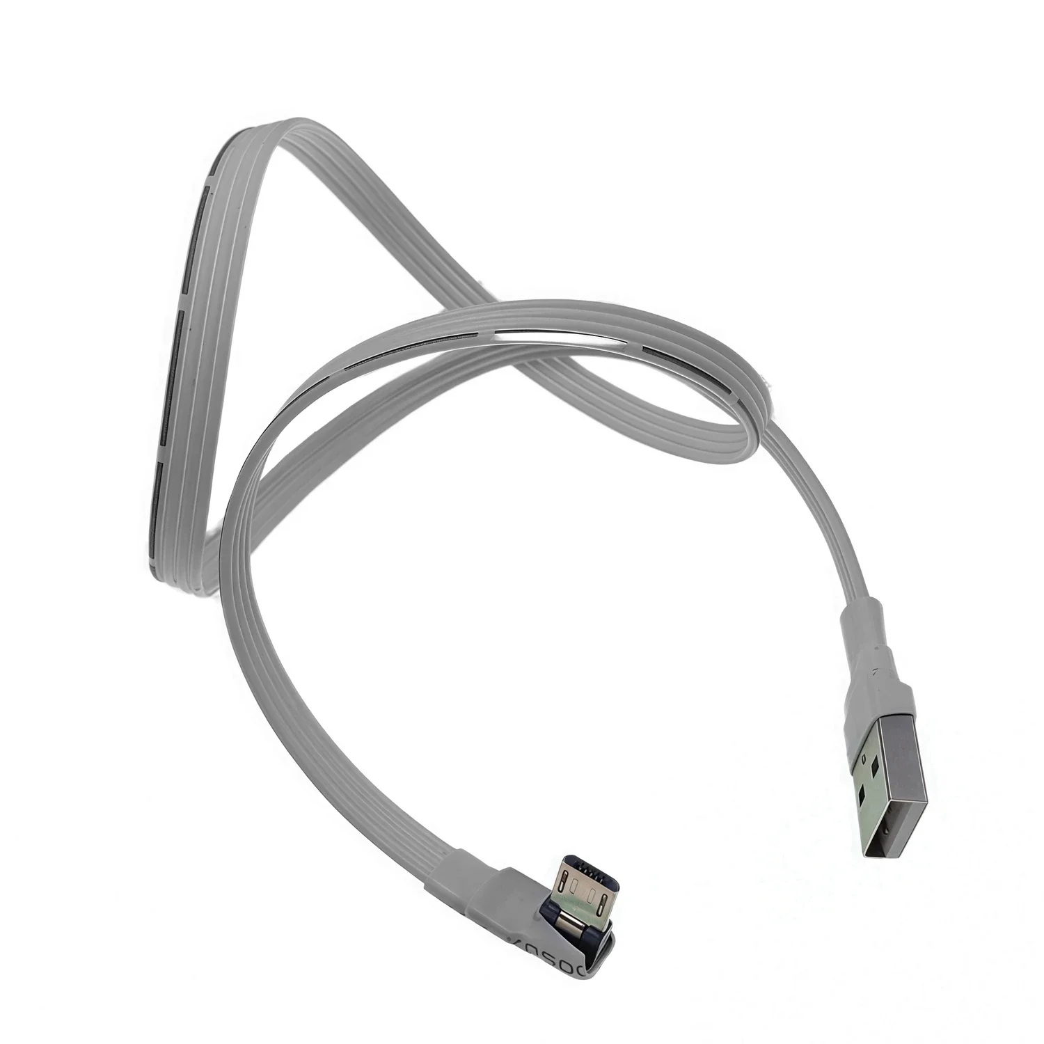 white Flat elbow Micro USB data charging line, straight UP Down left and right USB universal data cable for Android phones 50CM