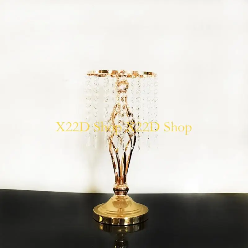 X22D كريستال شرابة الخرز شموع حامل زهرة مزهرية زخرفة ديكور المنزل #5