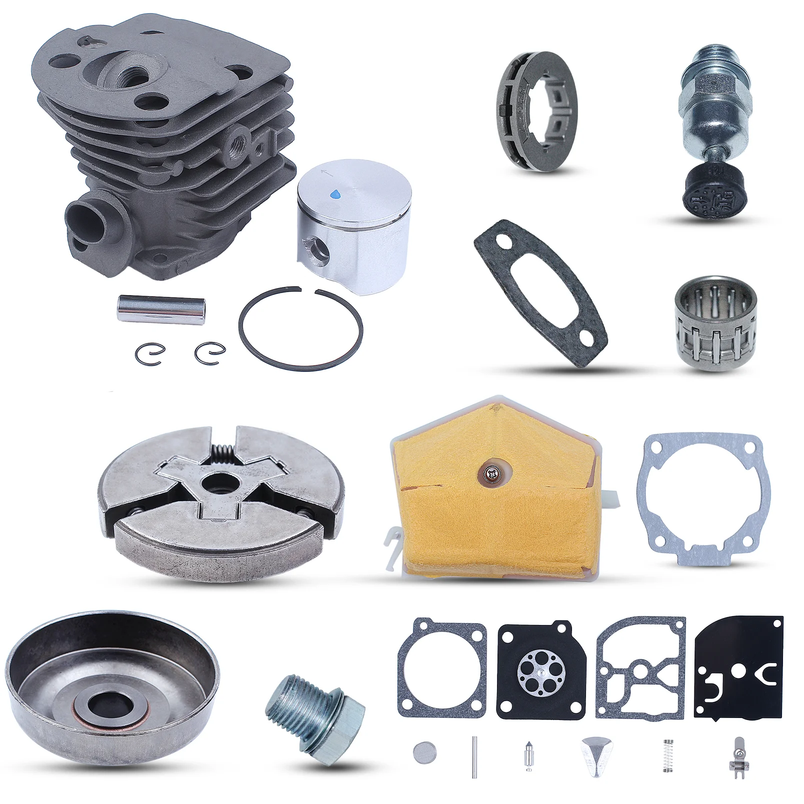 45mm Cylinder Piston Clutch Drum Kit  For Husqvarna 55 51 50 Chainsaw 325