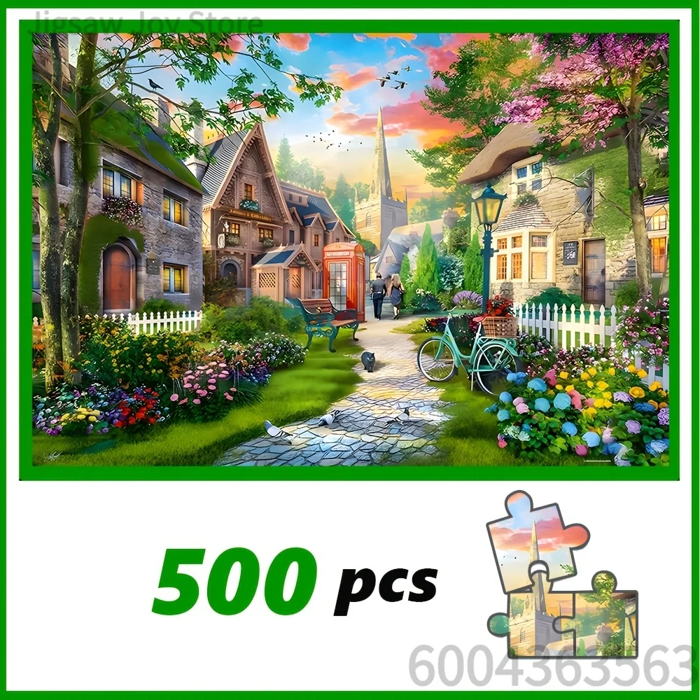 Beautiful Countryside Landscape & Cozy Pet Life Mosaic Puzzle Stress Relief Desktop Ornament Hobby Collection For Adults