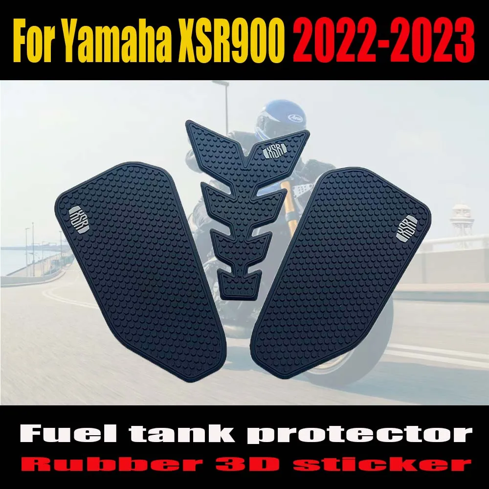 

For Yamaha XSR900 xsr900 XSR 900 2022 2023 Motorcycle Accessories Set of Black Logo Anti-Slip Fuel Tank Pad Kit Knee Pads New