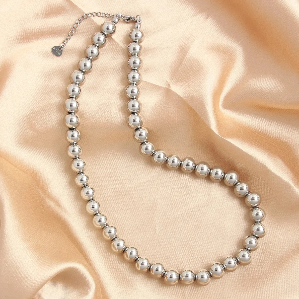 4/6/8/10mm Stainless Steel Ball Beaded Necklace For Women Men Silver Color Metal Bead Chain Choker Simple Waterproof Jewelry New